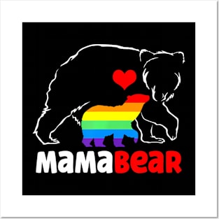 Mama Bear Proud Mom Rainbow Flag Lgbt Pride Mothers Day Posters and Art